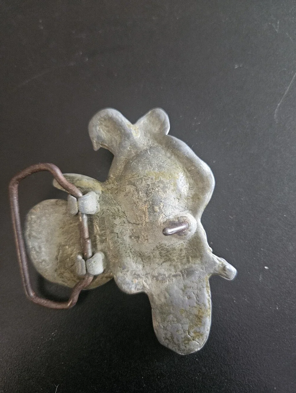 Vintage Silver Motorcycle Rider Belt Buckle - Unbranded
